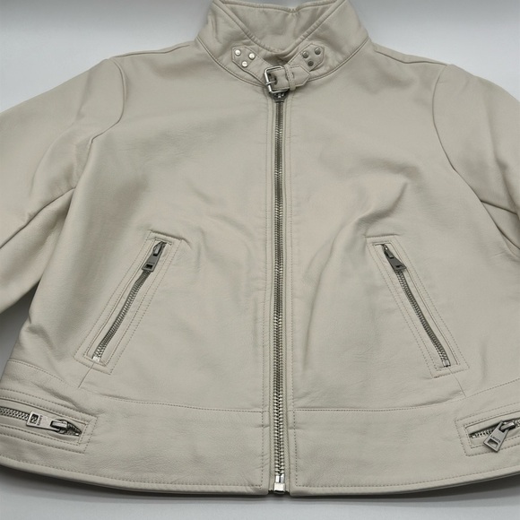 Women's Faux Leather Racer Jacket Levi's medium NWT - Picture 3 of 12